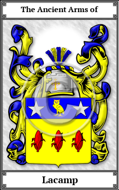 Lacamp Family Crest Download (JPG)  Book Plated - 150 DPI