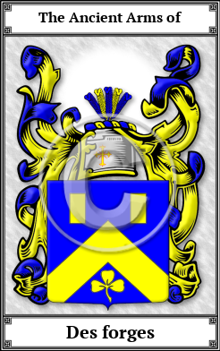 Des forges Family Crest Download (JPG)  Book Plated - 150 DPI
