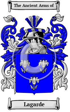 Lagarde Family Crest/Coat of Arms