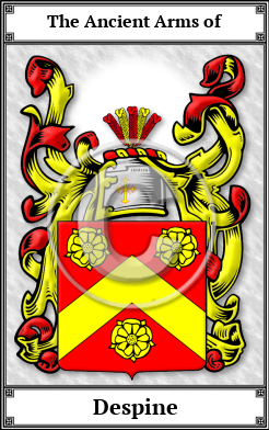 Despine Family Crest Download (JPG) Book Plated - 600 DPI