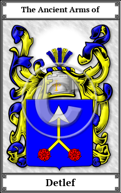 Detlef Family Crest Download (JPG) Book Plated - 600 DPI