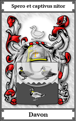 Davon Family Crest Download (JPG)  Book Plated - 150 DPI
