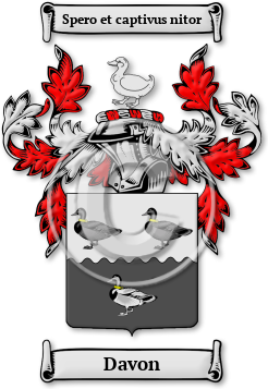 Davon Family Crest Download (jpg) Legacy Series - 150 DPI