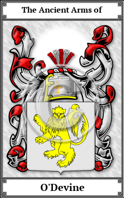O'Devine Family Crest Download (JPG)  Book Plated - 150 DPI