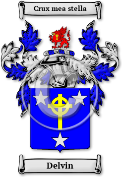 Delvin Family Crest Download (jpg) Legacy Series - 150 DPI