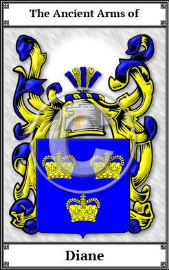 Diane Family Crest Download (JPG)  Book Plated - 150 DPI