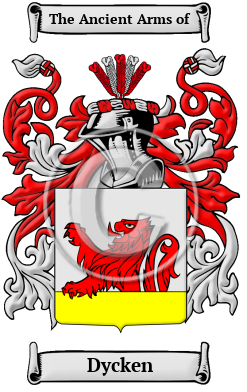 Dycken Family Crest/Coat of Arms
