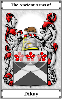 Dikay Family Crest Download (JPG)  Book Plated - 150 DPI