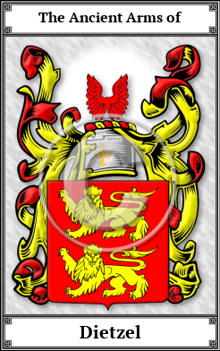 Dietzel Family Crest Download (JPG) Book Plated - 600 DPI
