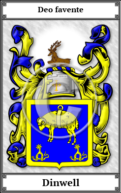 Dinwell Family Crest Download (JPG)  Book Plated - 150 DPI