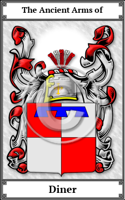 Diner Family Crest Download (JPG)  Book Plated - 150 DPI