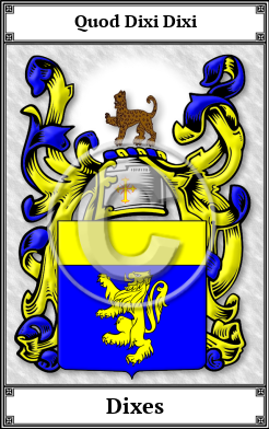 Dixes Family Crest Download (JPG)  Book Plated - 150 DPI