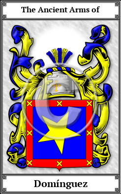 Domínguez Family Crest Download (JPG)  Book Plated - 150 DPI