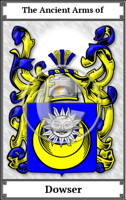 Dowser Family Crest Download (JPG)  Book Plated - 150 DPI