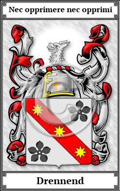 Drennend Family Crest Download (JPG)  Book Plated - 150 DPI