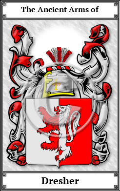 Dresher Family Crest Download (JPG)  Book Plated - 150 DPI