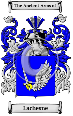 Lachesne Family Crest/Coat of Arms