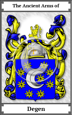 Degen Family Crest Download (JPG)  Book Plated - 150 DPI