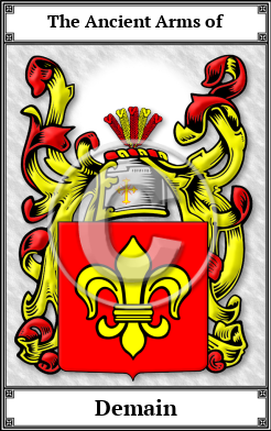 Demain Family Crest Download (JPG) Book Plated - 600 DPI