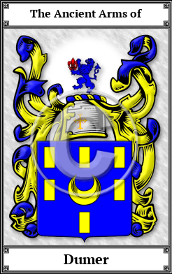 Dumer Family Crest Download (JPG)  Book Plated - 150 DPI