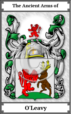 O'Leavy Family Crest Download (JPG)  Book Plated - 150 DPI