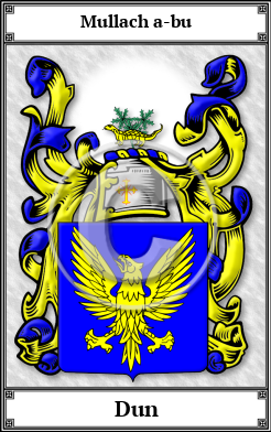 Dun Family Crest Download (JPG) Book Plated - 300 DPI