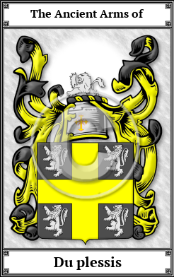 Du plessis Family Crest Download (JPG)  Book Plated - 150 DPI