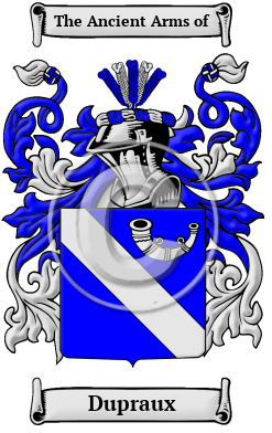 Dupraux Family Crest/Coat of Arms