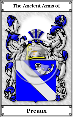 Preaux Family Crest Download (JPG)  Book Plated - 150 DPI