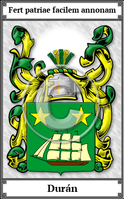 Durán Family Crest Download (JPG)  Book Plated - 150 DPI