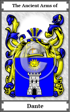 Dante Family Crest Download (JPG)  Book Plated - 150 DPI