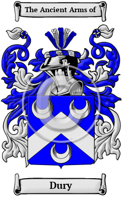 Dury Family Crest/Coat of Arms