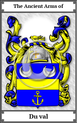 Du val Family Crest Download (JPG) Book Plated - 600 DPI
