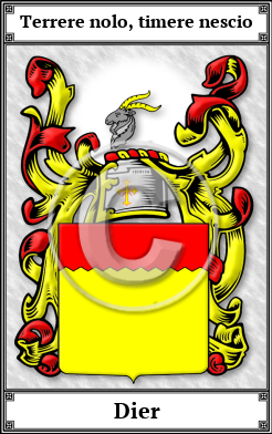 Dier Family Crest Download (JPG)  Book Plated - 150 DPI