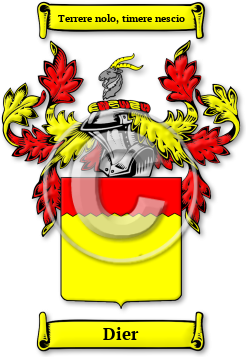 Dier Family Crest Download (jpg) Legacy Series - 150 DPI