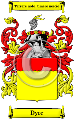 Dyre Family Crest/Coat of Arms