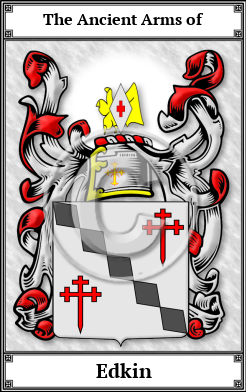 Edkin Family Crest Download (JPG) Book Plated - 600 DPI