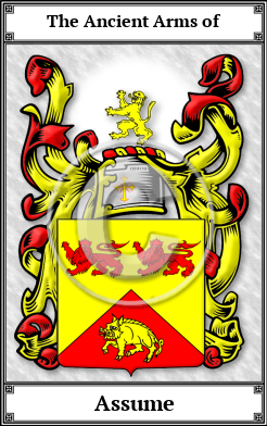 Assume Family Crest Download (JPG)  Book Plated - 150 DPI