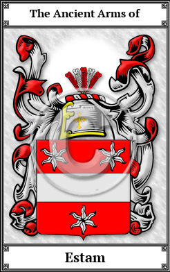 Estam Family Crest Download (JPG) Book Plated - 600 DPI