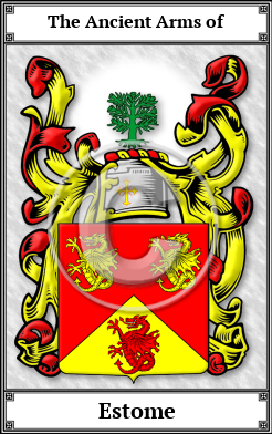 Estome Family Crest Download (JPG)  Book Plated - 150 DPI