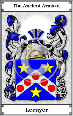 Lecuyer Family Crest Download (JPG)  Book Plated - 150 DPI