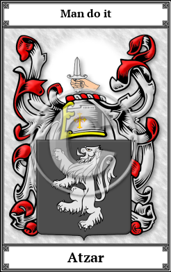Atzar Family Crest Download (JPG)  Book Plated - 150 DPI