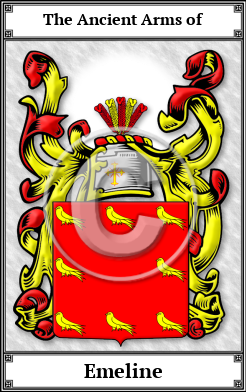 Emeline Family Crest Download (JPG) Book Plated - 600 DPI