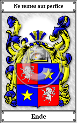 Ende Family Crest Download (JPG)  Book Plated - 150 DPI