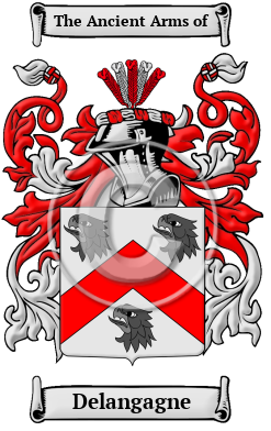 Delangagne Family Crest/Coat of Arms