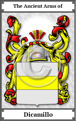 Dicamillo Family Crest Download (JPG) Book Plated - 600 DPI