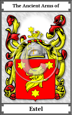 Estel Family Crest Download (JPG) Book Plated - 600 DPI