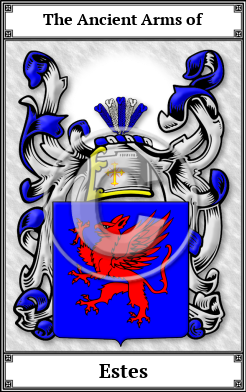 Estes Family Crest Download (JPG) Book Plated - 600 DPI