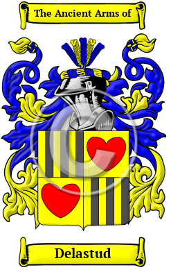 Delastud Family Crest/Coat of Arms