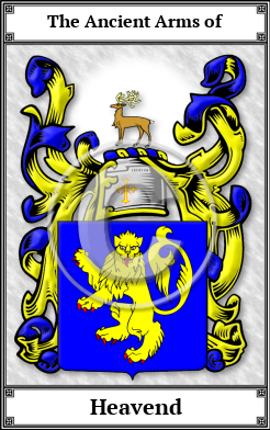 Heavend Family Crest Download (JPG) Book Plated - 300 DPI